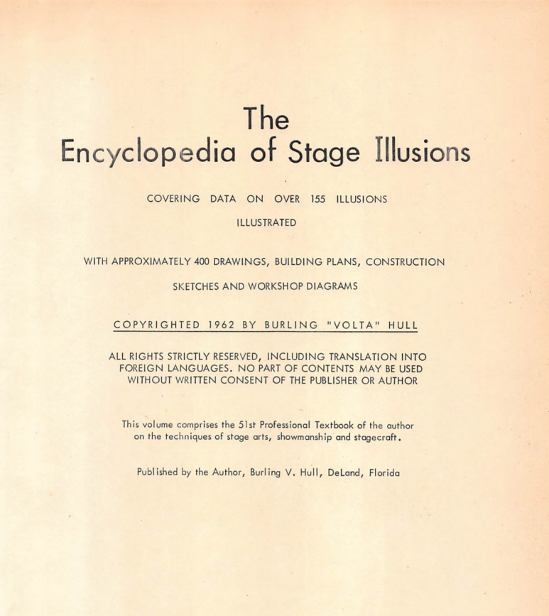 Burling Hull - The Encyclopedia of Stage Illusions - Click Image to Close